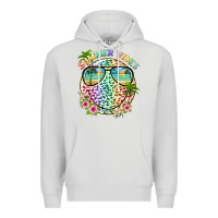 Dove Grey summer vibes with smile face and leopard Premium Hoodie - texasbilliewilder