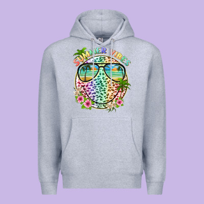 Summer Vibes With Smile Face And Leopard Premium Hoodie Designed By Texasbilliewilder