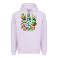 Lilac summer vibes with smile face and leopard Premium Hoodie - texasbilliewilder