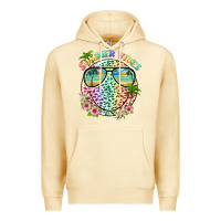 Pina Colada summer vibes with smile face and leopard Premium Hoodie - texasbilliewilder