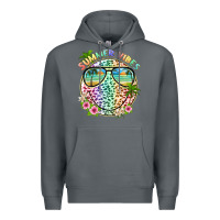 Rock summer vibes with smile face and leopard Premium Hoodie - texasbilliewilder