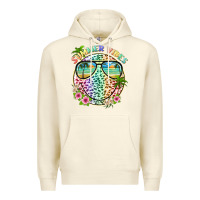 Sandshell summer vibes with smile face and leopard Premium Hoodie - texasbilliewilder