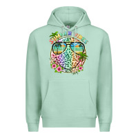 Seafoam summer vibes with smile face and leopard Premium Hoodie - texasbilliewilder