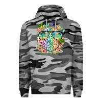 Slate Camo summer vibes with smile face and leopard Premium Hoodie - texasbilliewilder