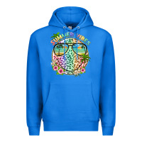 True Royal summer vibes with smile face and leopard Premium Hoodie - texasbilliewilder