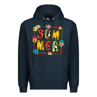 Navy summer with fruit Premium Hoodie - texasbilliewilder