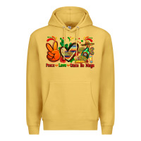 Antique Gold peace love cinco de mayo Premium Hoodie - Zillion Design Studio