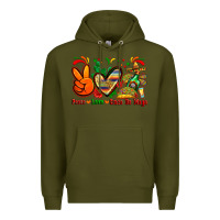 Army Green peace love cinco de mayo Premium Hoodie - Zillion Design Studio