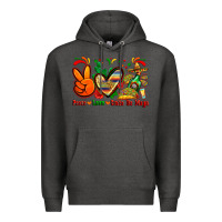 Charcoal Heather peace love cinco de mayo Premium Hoodie - Zillion Design Studio