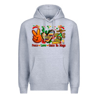 Heather Grey peace love cinco de mayo Premium Hoodie - Zillion Design Studio
