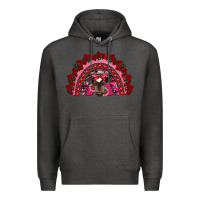 Charcoal Heather valentine's day baby cow rainbow Premium Hoodie - RanaPortraitStore