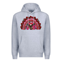 Heather Grey valentine's day baby cow rainbow Premium Hoodie - RanaPortraitStore