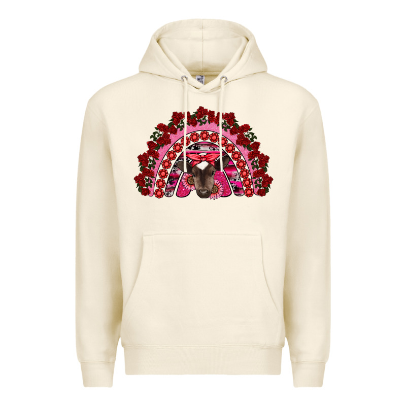 Valentine's Day Baby Cow Rainbow Premium Hoodie by RanaPortraitStore | Teevron