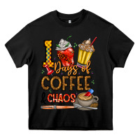 Black 100. Days Of Coffee  Chaos Heavy Core Tee - CowhideDigitalArt