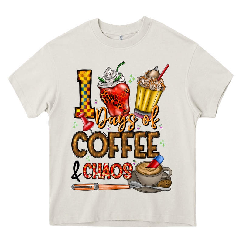 100. Days Of Coffee  Chaos Heavy Core Tee by CowhideDigitalArt | Teevron
