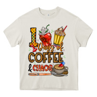 Cream 100. Days Of Coffee  Chaos Heavy Core Tee - CowhideDigitalArt