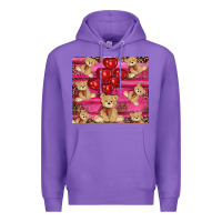 Purple valentine's day tedybear tumbler Premium Hoodie - RanaPortraitStore