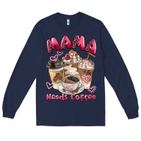 Navy mama needs coffee Long Sleeve Tee - BarkalooDesign