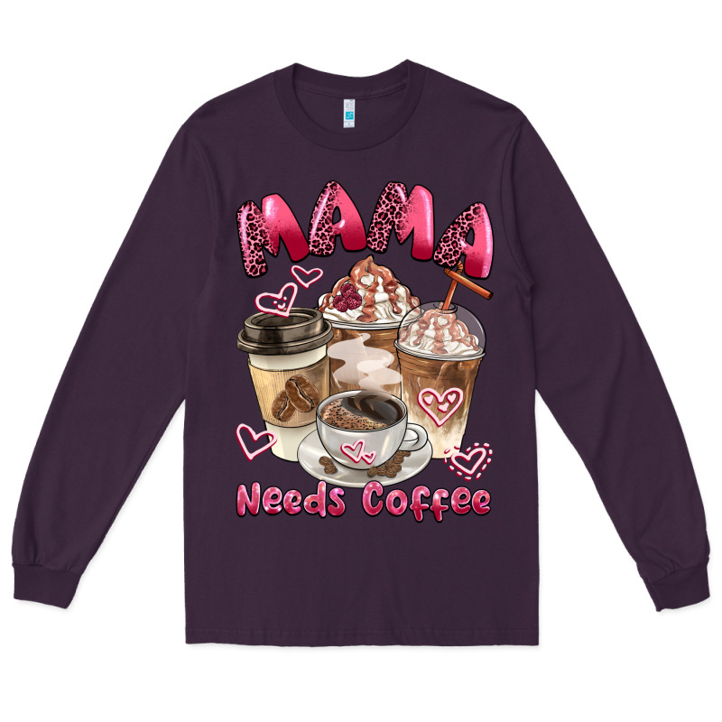 Mama Needs Coffee Long Sleeve Tee by BarkalooDesign | Teevron