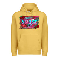 Antique Gold valentine's day nurse with leopard and turquoise background Premium Hoodie - RanaPortraitStore