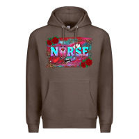 Coffee valentine's day nurse with leopard and turquoise background Premium Hoodie - RanaPortraitStore