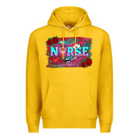 Lemon valentine's day nurse with leopard and turquoise background Premium Hoodie - RanaPortraitStore