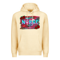 Pina Colada valentine's day nurse with leopard and turquoise background Premium Hoodie - RanaPortraitStore