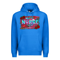True Royal valentine's day nurse with leopard and turquoise background Premium Hoodie - RanaPortraitStore