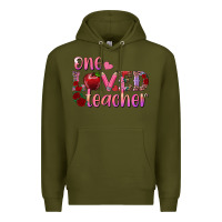 Army Green one loved teacher Premium Hoodie - RanaPortraitStore