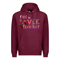 Burgundy one loved teacher Premium Hoodie - RanaPortraitStore