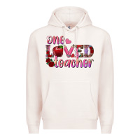 Pale Pink one loved teacher Premium Hoodie - RanaPortraitStore