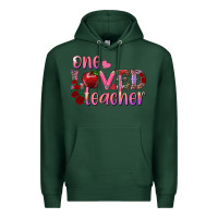 Sports Green one loved teacher Premium Hoodie - RanaPortraitStore