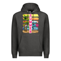 Charcoal Heather summer with background tbw Premium Hoodie - texasbilliewilder