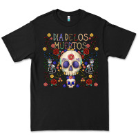 Black dia de los muertos Premium Tee - CowhideDigitalArt