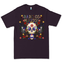 Plum dia de los muertos Premium Tee - CowhideDigitalArt