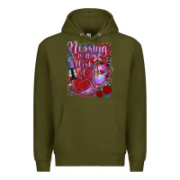 Army Green nursing is a work of heart Premium Hoodie - RanaPortraitStore