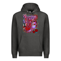 Charcoal Heather nursing is a work of heart Premium Hoodie - RanaPortraitStore