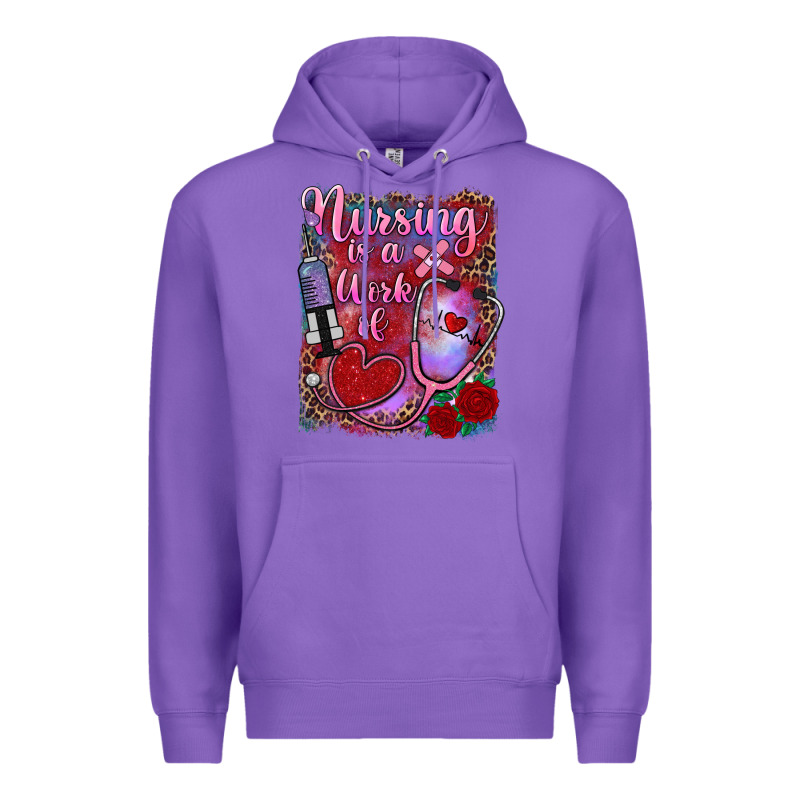 Nursing Is A Work Of Heart Premium Hoodie by RanaPortraitStore | Teevron