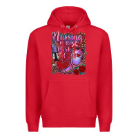 Red nursing is a work of heart Premium Hoodie - RanaPortraitStore
