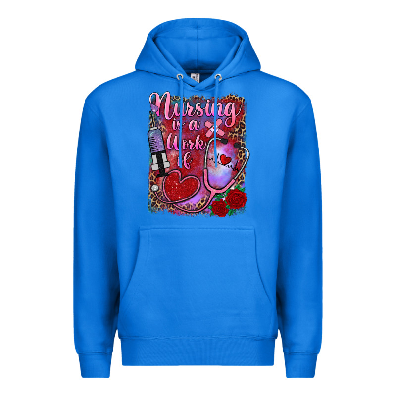 Nursing Is A Work Of Heart Premium Hoodie by RanaPortraitStore | Teevron