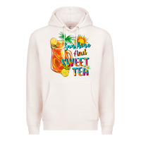 Pale Pink sunshine and sweet tea Premium Hoodie - texasbilliewilder