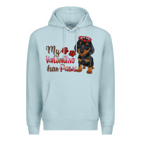 Blue Mist my valentine has paws Premium Hoodie - RanaPortraitStore