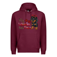 Burgundy my valentine has paws Premium Hoodie - RanaPortraitStore