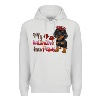 Dove Grey my valentine has paws Premium Hoodie - RanaPortraitStore