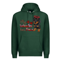 Sports Green my valentine has paws Premium Hoodie - RanaPortraitStore