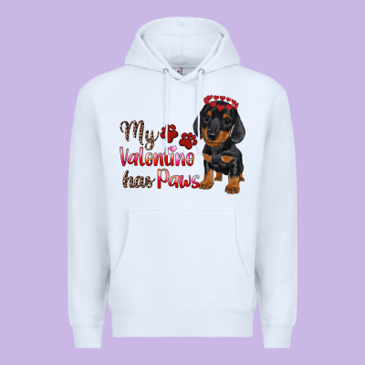 My Valentine Has Paws Premium Hoodie Designed By Ranaportraitstore