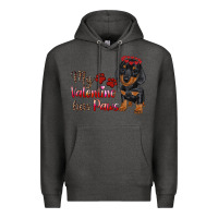 Charcoal Heather my valentine has paws Premium Hoodie - RanaPortraitStore