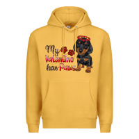 Mustard my valentine has paws Premium Hoodie - RanaPortraitStore
