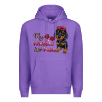 Purple my valentine has paws Premium Hoodie - RanaPortraitStore