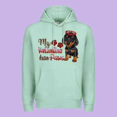 My Valentine Has Paws Premium Hoodie Designed By Ranaportraitstore